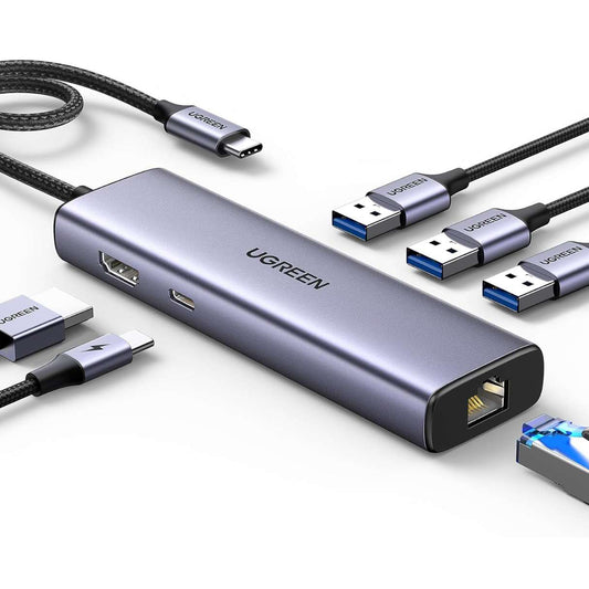 Ugreen Revodok Adaptador de red 6 en 1 con HDMI, para Macbook/iPAd y más