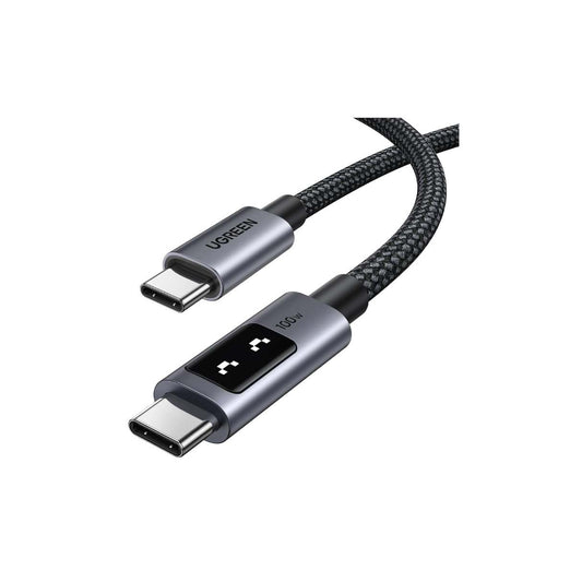 Ugreen Uno Cable tipo C C de 100W, carga rápida con pantalla LED para iPhone series 15/15 MacBook Pro/Air, iPad Pro/Air, Galaxy S25 Ultra