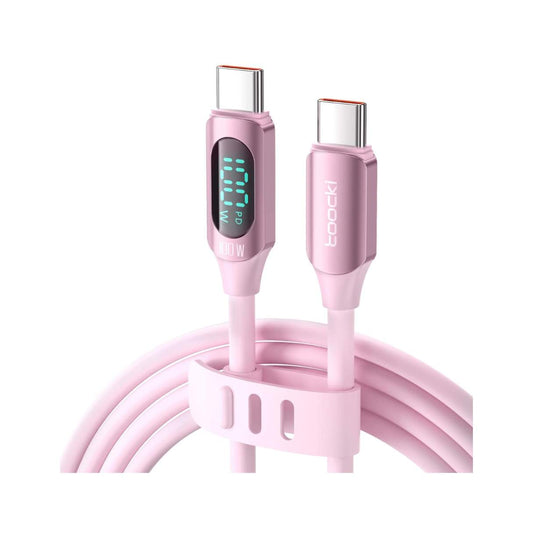 CABLE TIPO C-C 100W  CON PANTALLA LED TOOCKI 1M PARA IPHONE 15/SAMSUNG/XIAOMI